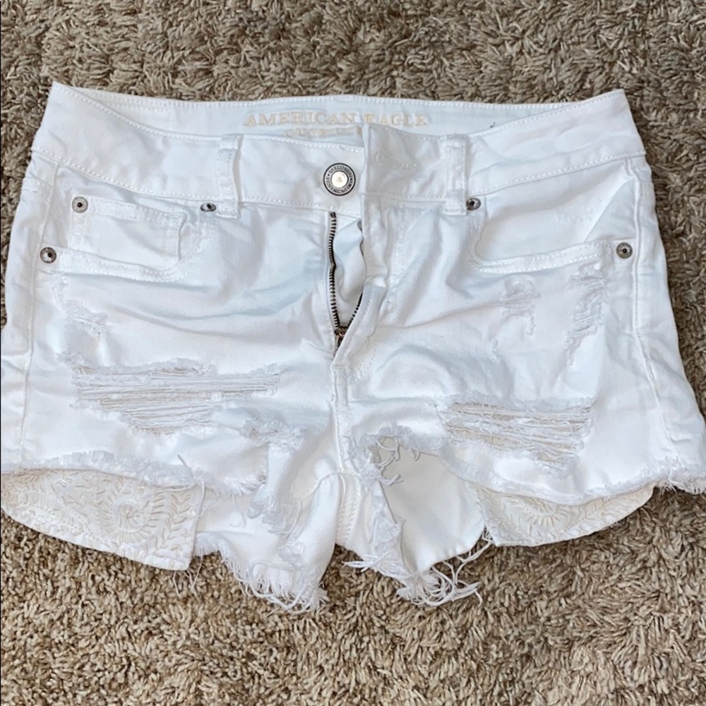 white jean short